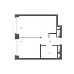 Планировка 1-комнатной квартиры, 36,1 м2