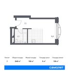 Планировка квартиры студии, 24,8 м2