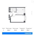 Планировка 1-комнатной квартиры, 35,1 м2