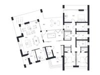 Планировка квартиры студии, 259,7 м2