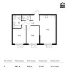 Планировка 2-комнатной квартиры, 54,7 м2