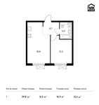 Планировка 1-комнатной квартиры, 39,8 м2
