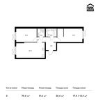 Планировка 2-комнатной квартиры, 70,4 м2