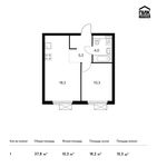 Планировка 1-комнатной квартиры, 37,8 м2