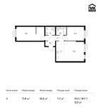 Планировка 3-комнатной квартиры, 71,8 м2