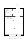Планировка квартиры студии, 24,9 м2