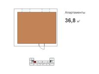 Планировка 2-комнатной квартиры, 36,8 м2