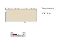 Планировка 3-комнатной квартиры, 77,2 м2