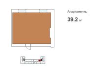 Планировка 1-комнатной квартиры, 39,2 м2
