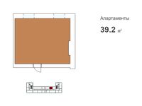 Планировка 1-комнатной квартиры, 39,2 м2