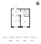 Планировка 1-комнатной квартиры, 36,6 м2
