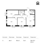 Планировка 3-комнатной квартиры, 66 м2