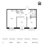 Планировка 2-комнатной квартиры, 58,9 м2