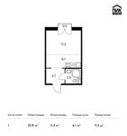 Планировка квартиры студии, 23,8 м2