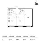 Планировка 2-комнатной квартиры, 51,2 м2