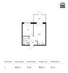 Планировка 1-комнатной квартиры, 42,2 м2