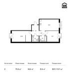 Планировка 2-комнатной квартиры, 73,4 м2