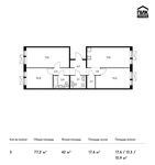 Планировка 3-комнатной квартиры, 77,2 м2