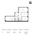 Планировка 3-комнатной квартиры, 84,1 м2