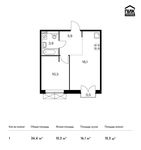 Планировка 1-комнатной квартиры, 36,4 м2