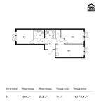 Планировка 2-комнатной квартиры, 63,4 м2