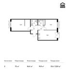 Планировка 2-комнатной квартиры, 72 м2