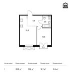 Планировка 1-комнатной квартиры, 38,2 м2