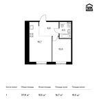 Планировка 1-комнатной квартиры, 37,8 м2