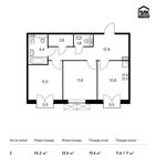 Планировка 2-комнатной квартиры, 55,2 м2