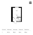 Планировка квартиры студии, 21,7 м2