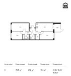 Планировка 3-комнатной квартиры, 78,9 м2