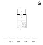 Планировка квартиры студии, 26,1 м2