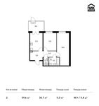 Планировка 2-комнатной квартиры, 59,6 м2