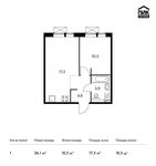 Планировка 1-комнатной квартиры, 36,1 м2