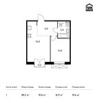 Планировка 1-комнатной квартиры, 38,2 м2