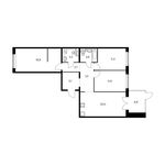 Планировка 3-комнатной квартиры, 85,8 м2