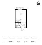 Планировка квартиры студии, 21,9 м2