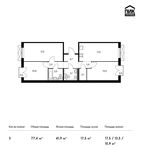 Планировка 3-комнатной квартиры, 77,4 м2