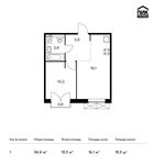 Планировка 1-комнатной квартиры, 36,4 м2
