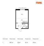 Планировка квартиры студии, 23,7 м2