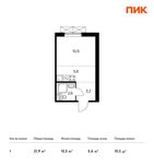 Планировка квартиры студии, 21,9 м2