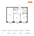 Планировка 2-комнатной квартиры, 51,4 м2