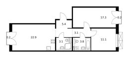 Планировка 2-комнатной квартиры, 67,1 м2