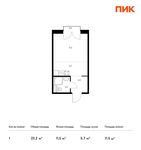 Планировка квартиры студии, 23,2 м2