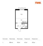 Планировка квартиры студии, 23,6 м2