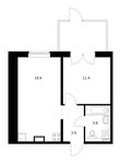 Планировка 1-комнатной квартиры, 40,4 м2