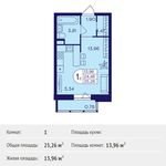 Планировка квартиры студии, 25,26 м2