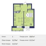 Планировка 1-комнатной квартиры, 32,79 м2