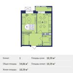 Планировка 1-комнатной квартиры, 34,06 м2