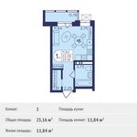 Планировка квартиры студии, 23,16 м2